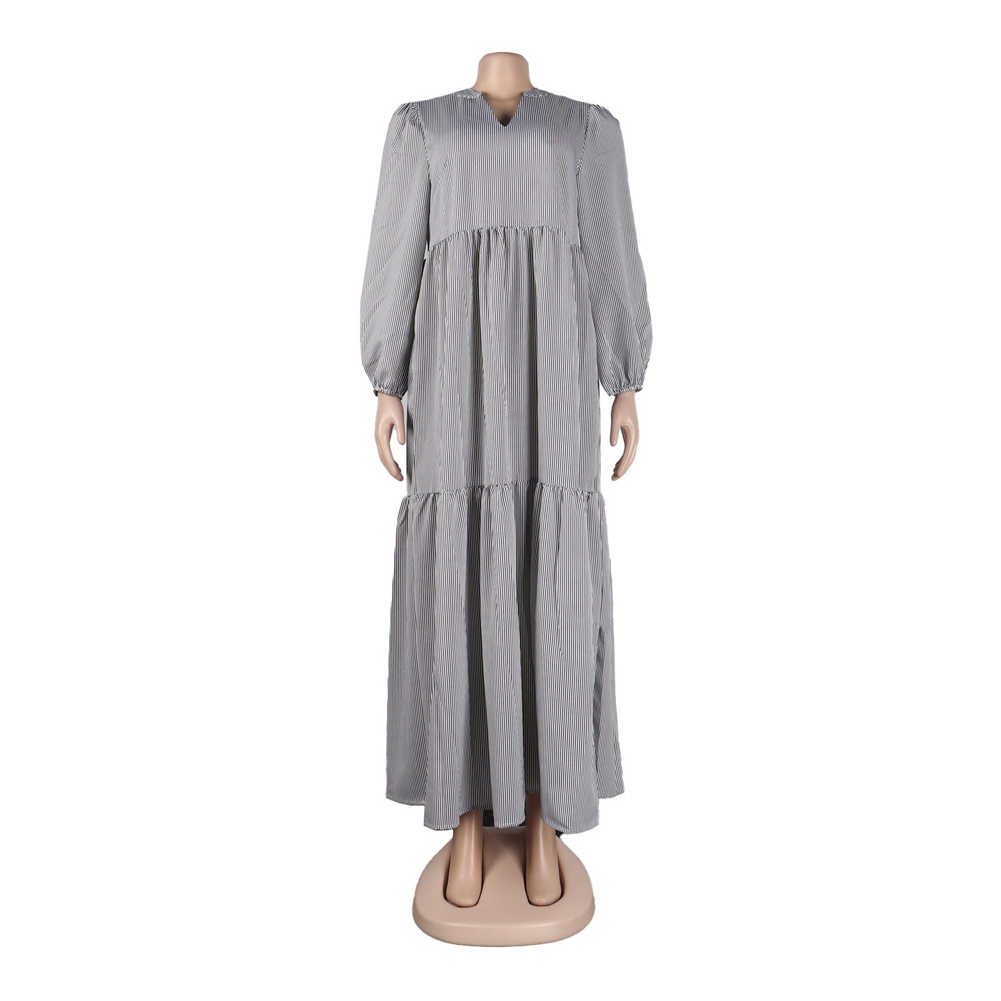 flowersverse Casual Bateau/Boat Neck Long Sleeve Weaving Dress