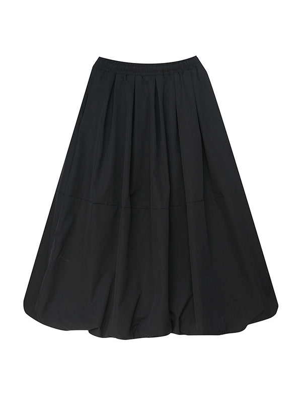 flowersverse Urban Loose Drawstring High Waisted Black Bubble Skirt