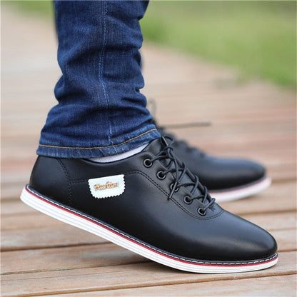 Men's PU Leather Business Casual Shoes for Man Outdoor Breathable Sneakers Male Fashion Loafers Walking Footwear Tenis Feminino