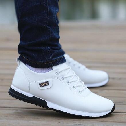 Men's PU Leather Business Casual Shoes for Man Outdoor Breathable Sneakers Male Fashion Loafers Walking Footwear Tenis Feminino