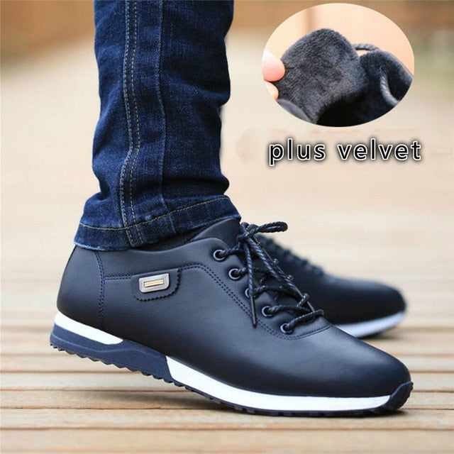 Men's PU Leather Business Casual Shoes for Man Outdoor Breathable Sneakers Male Fashion Loafers Walking Footwear Tenis Feminino