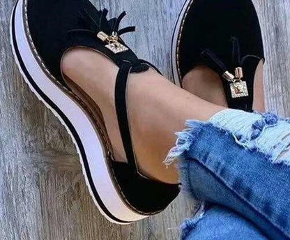 flowersverse Spring Summer Women's Tassel Round Toe Flat Shoes New Ladies Platform Casual Shoes Dress Party Cute Female Vulcanized Shoes