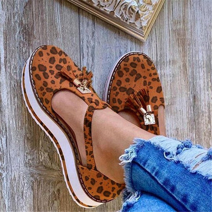 flowersverse Spring Summer Women's Tassel Round Toe Flat Shoes New Ladies Platform Casual Shoes Dress Party Cute Female Vulcanized Shoes