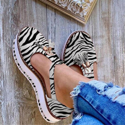 flowersverse Spring Summer Women's Tassel Round Toe Flat Shoes New Ladies Platform Casual Shoes Dress Party Cute Female Vulcanized Shoes