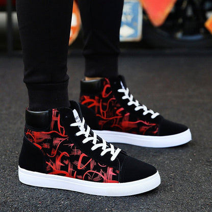 flowersverse Fashion Men Shoes New Men Casual Shoes High Top Sneakers Men Vulcanized Shoes Platform Sneakers Quality Mens Sneakers Masculinas