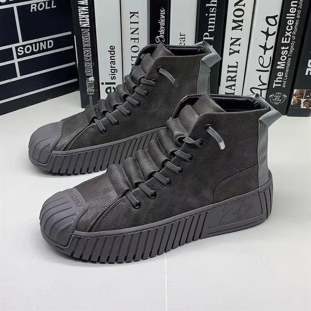 flowersverse Autumn and winter New Men Martin boots The increased boots Fashion casual shoes board shoes High quality-0404