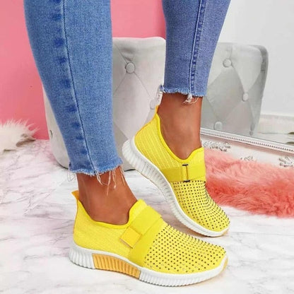 flowersverse Women Casual Shoes Spring Female Shoes Crystal Solid Mesh Sneakers Plus Size Flats Fashion Ladies Sport Shoes Vulcanized Shoes