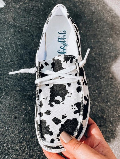 flowersverse Summer Women Sneakers White Leopard Canvas Shoes Fashion Vulcanize Flats Ladies Loafers Female Sports Shoes Casual Trainers