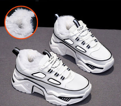 flowersverse Women Sneakers White Black Designer Shoes Woman Autumn Winter Chunky Sneakers Fashion Light Dad Shoes Ladies Platform Footwear